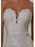 Lace Tulle Tiered Princess Wedding Dress With Detachable Straps